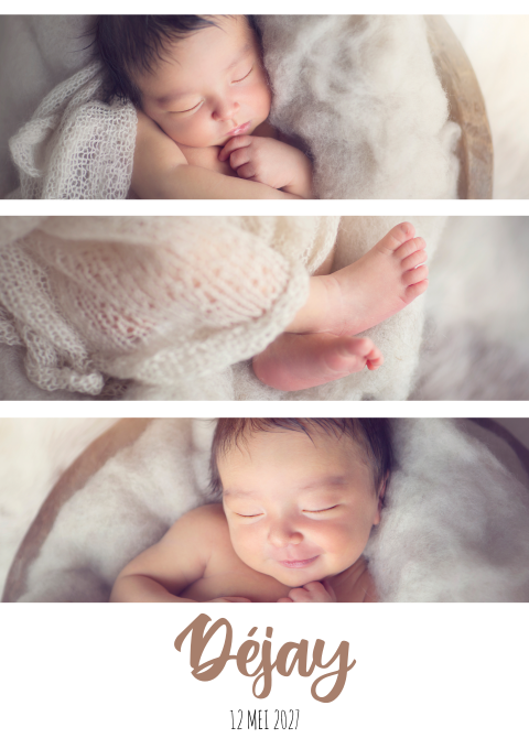 Geboortekaartje Jongen simpel stoer babyfoto