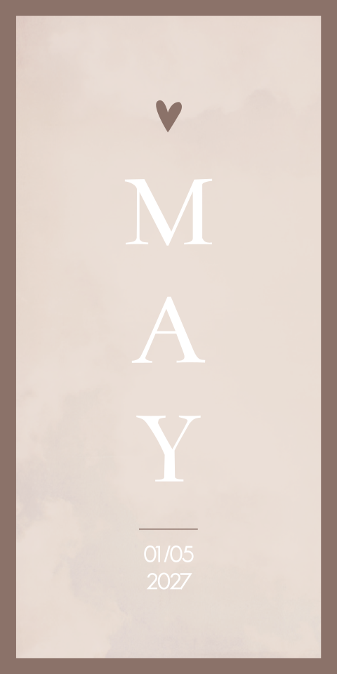 Geboortekaartje Meisje Modern Beige