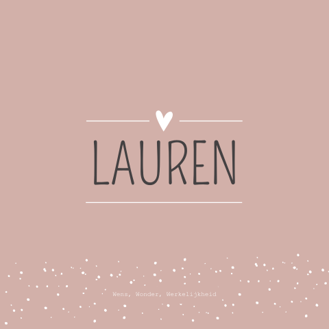 Geboorte kaartje meisje roze lief hartjes stipjes