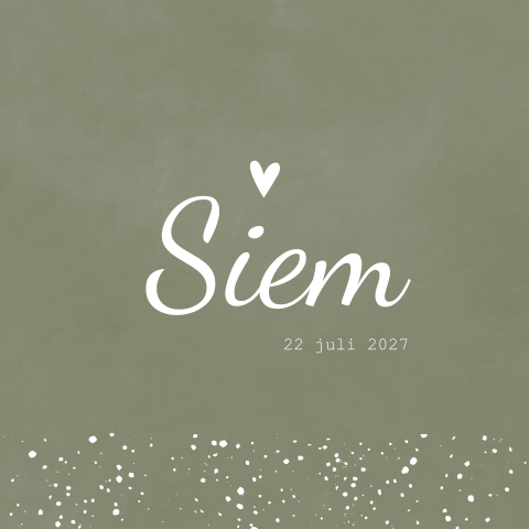 Geboortekaartje jongen groen stippen wit