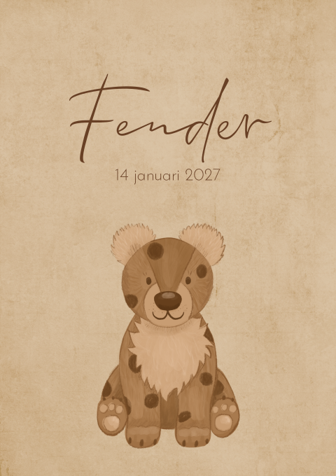 Geboortekaartje bruin Jongen jaguar