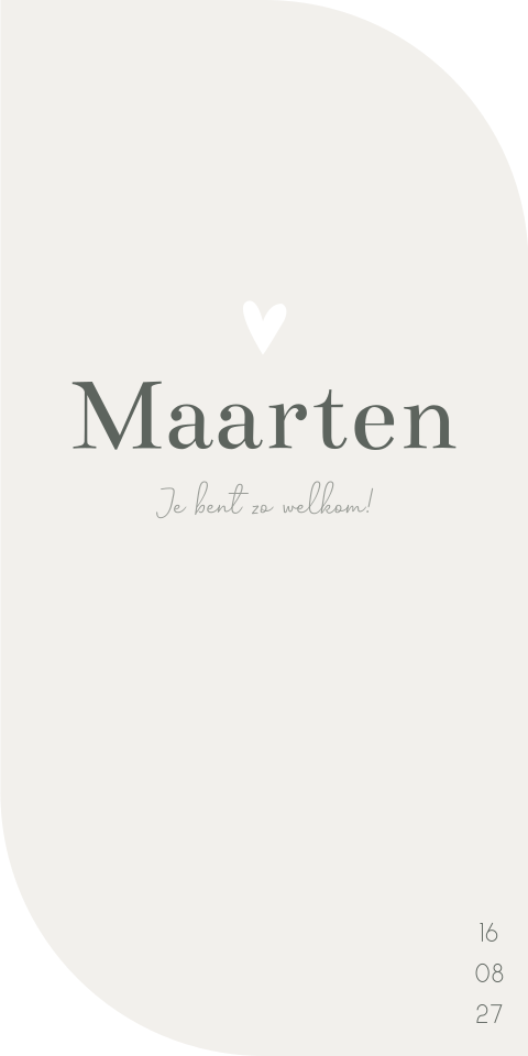 Geboortekaartje Jongen Rondhoek Klassiek