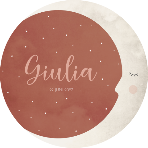 Geboortekaartje Stans Meisje Sterrren Maan