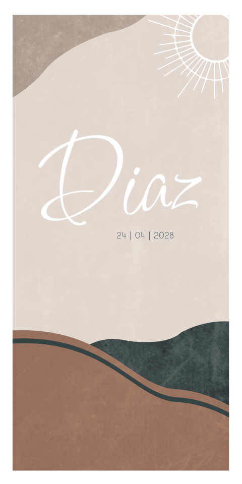 Geboortekaartje Bergen Zon Beige Jongen