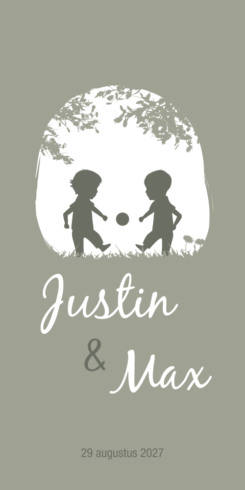 Geboortekaartje Tweeling Broertjes Voetbal