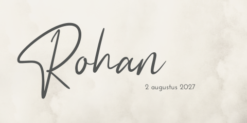 Geboortekaartje beige gewolkt stoer