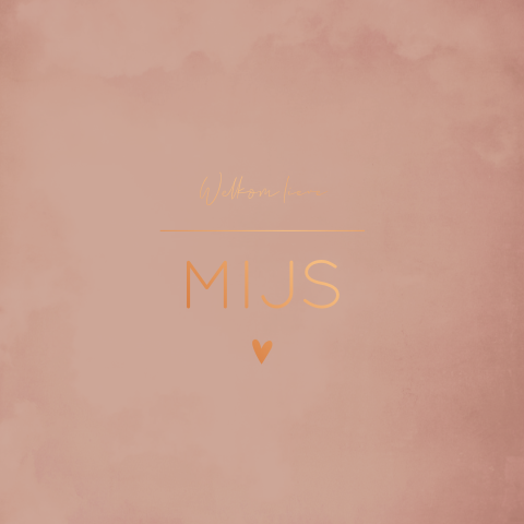 Geboortekaartje meisje roze hartje