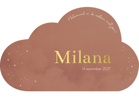 Geboortekaartje Meisje Stans Sterren Wolk