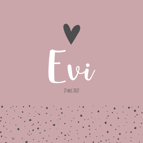 Geboortekaartje Meisje roze stippen hartjes