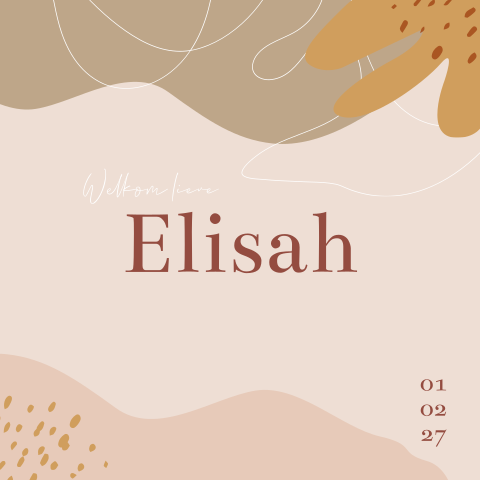 Geboortekaartje Meisje Organische Vormen Hip