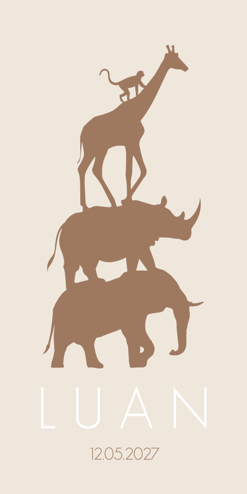 Geboortekaartje Dieren Stoer Naturel Jongen