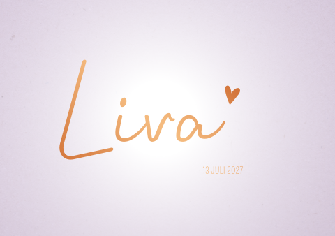 Geboortekaartje Meisje Lila Koperfolie