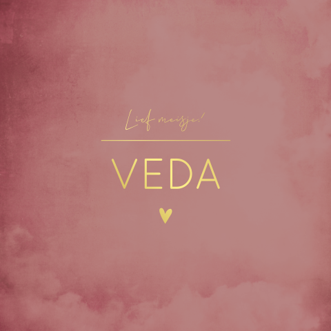 Geboortekaart meisje roze hartje