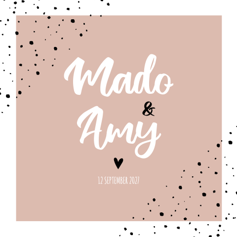 Geboortekaartje tweeling roze stipjes