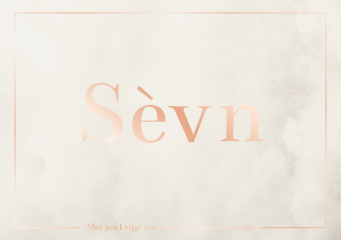 Geboortekaartje meisje beige goud