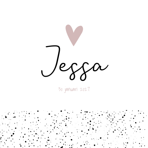 Geboortekaartje Meisje roze stippen roze