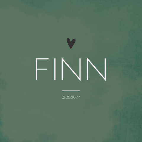 Geboortekaartje jongen groen wit stoer