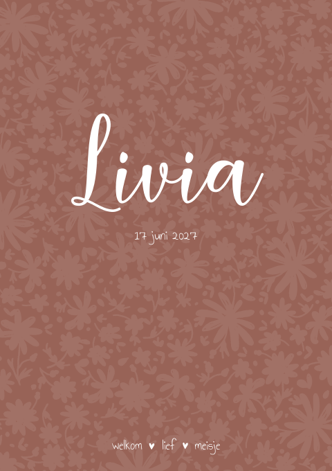 Geboortekaartje Meisje Terra Bloemen