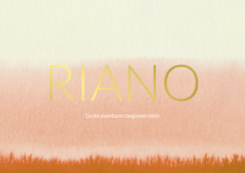 Geboortekaartje Roestbruin beige watercolor