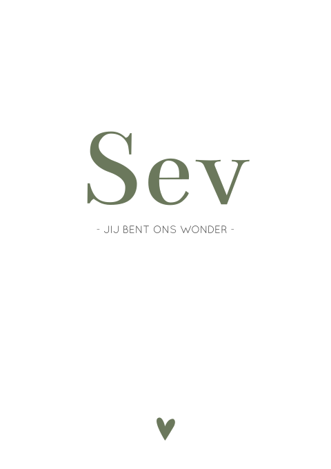 Geboortekaartje Minimalistisch Groen wit