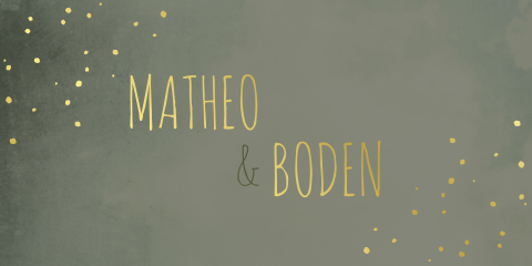 Geboortekaartje Tweeling Groen Stippen Goudfolie