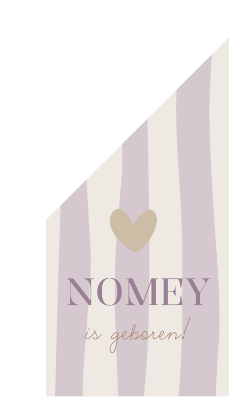 Geboortevlag Paars Lila Strepen Hartje