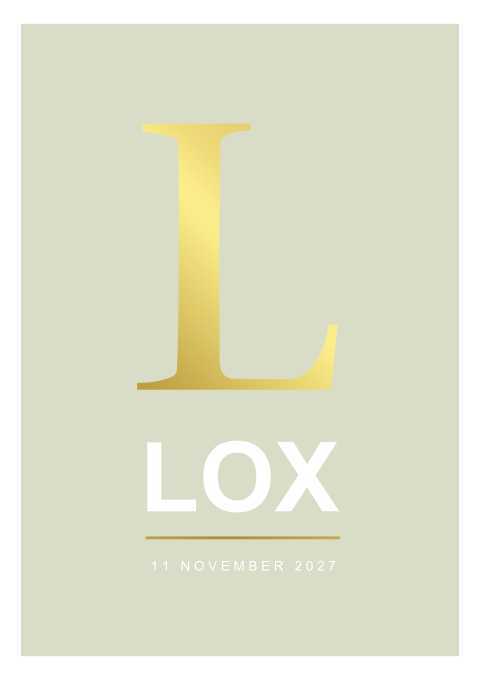 Geboortekaart Jongen Stoer Groen Goudfolie