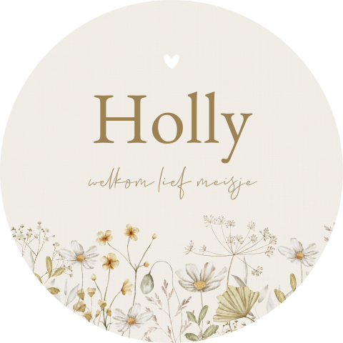 Raamsticker Meisje Veldbloemen Aquarel Naturel