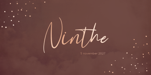 Geboortekaartje Meisje Aubergine Roséfolie Stippen