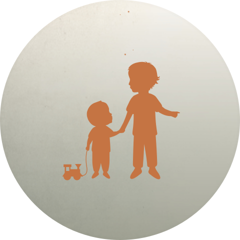 Sluitzegel Groen Beige Silhouet kindjes