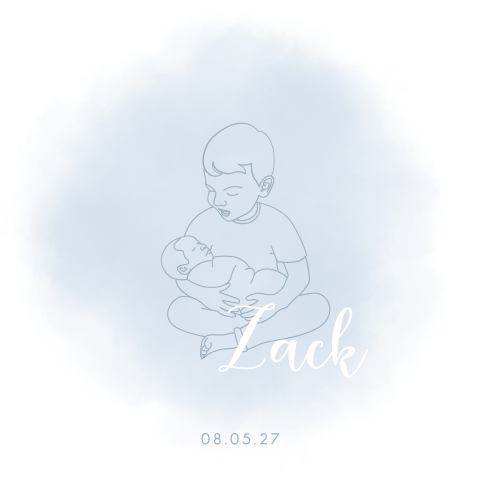 Geboortekaartje Jongen Lijntekening Broertjes