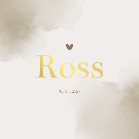 Geboortekaartje Dromerig Beige Gewolkt Bruin