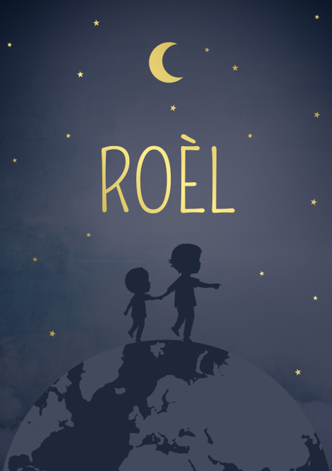 Geboortekaartje Jongen Broertje Wereldbol Goudfolie