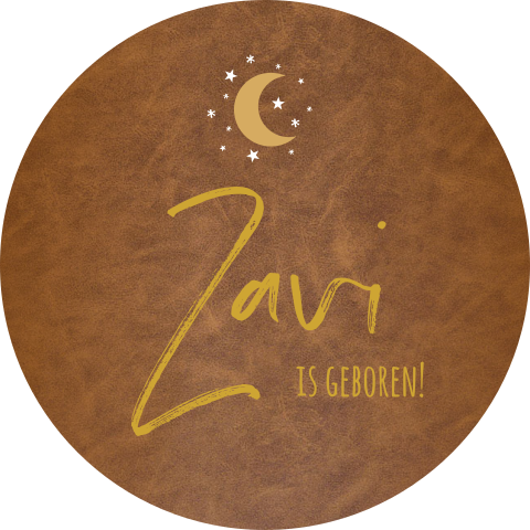 Raamsticker Rond Lederlook Maantje Bruin