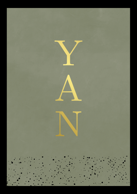 Geboortekaartje Jongen Strak Modern Goudfolie