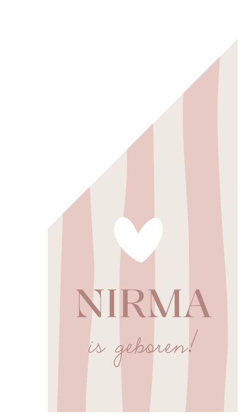 Geboortevlag Roze Strepen Hartje