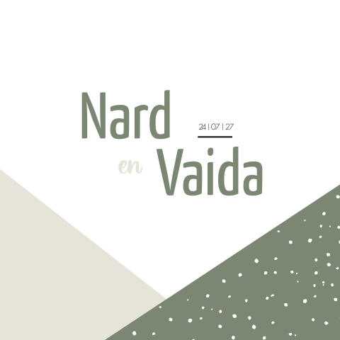 Geboortekaartje tweeling driehoek stipjes groen