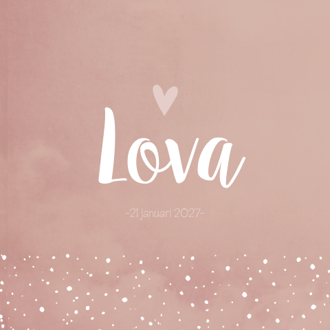 Geboortekaartje roze meisje hartjes