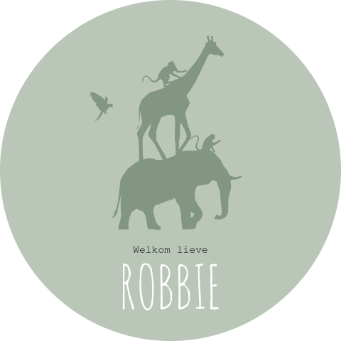 Raamsticker Rond Groen Dieren Safari