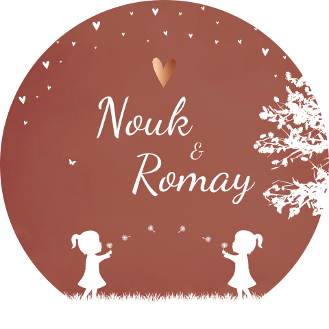 Raamsticker tweeling paardenbloemen hartjes