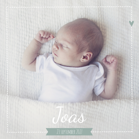Geboortekaartje jongen Foto Lief Rustig