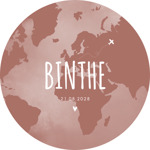 Geboortekaartje Meisje Rond Reizen Wereldbol