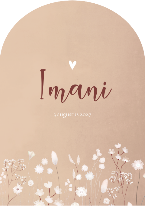 Geboortekaartje Stans Droogbloemen Romantisch