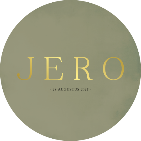 Geboortekaartje Jongen Rond Goudfolie Groen