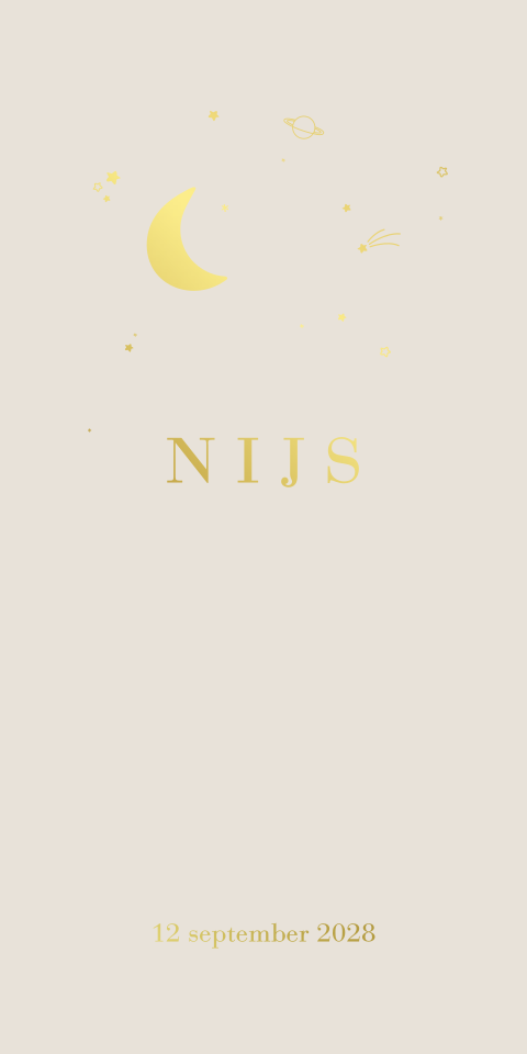 geboortekaartje Planeten sterren heelal