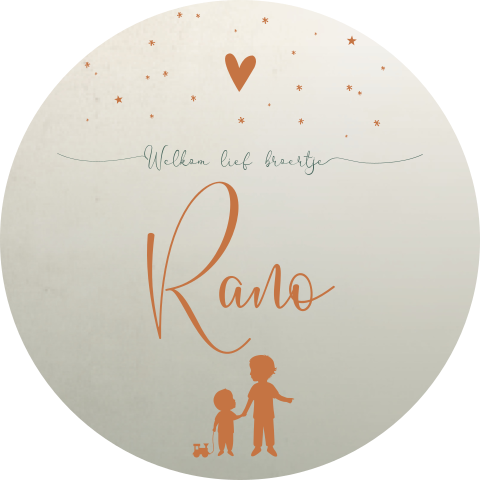 Raamsticker Groen Beige Silhouet Kindjes