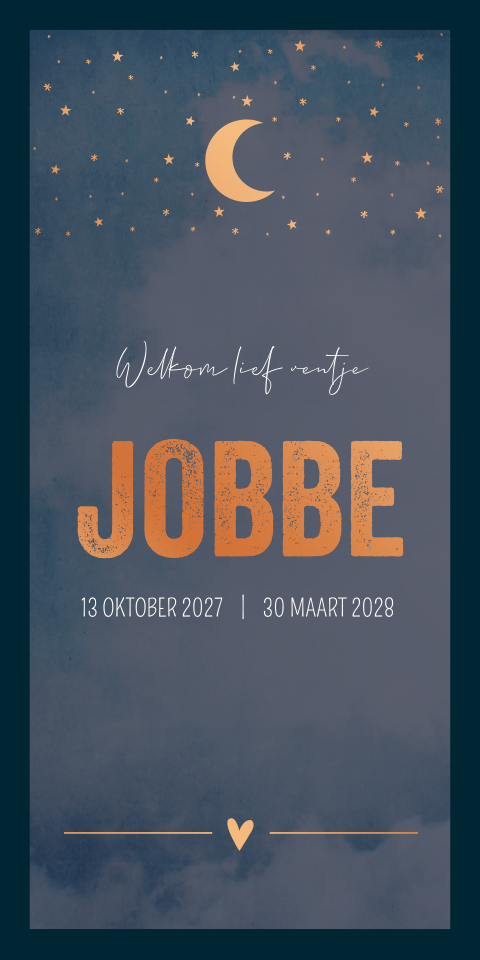 Rouwkaart Jongen Heelal Sterren