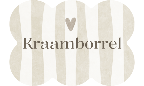 Label Kraamborrel Cookie Streepjes Beige