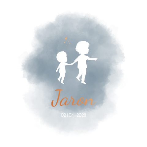 Geboortekaartje Silhouet Broertje Wolk