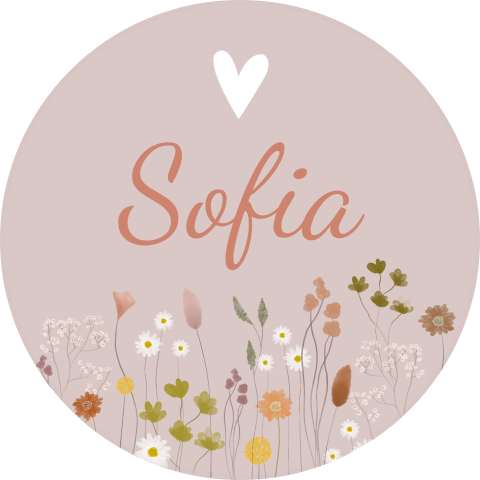 Sticker Sluitzegel Roze Bloemen